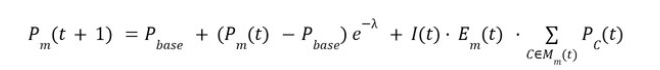 Influence update equation